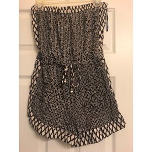 Strapless Printed Romper